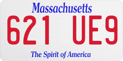 MA license plate 621UE9