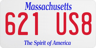 MA license plate 621US8