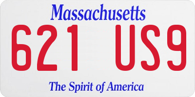 MA license plate 621US9