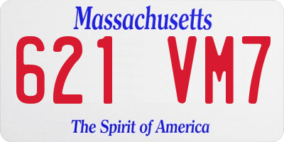 MA license plate 621VM7