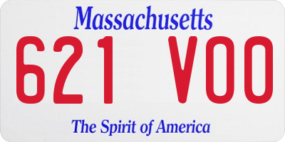 MA license plate 621VO0