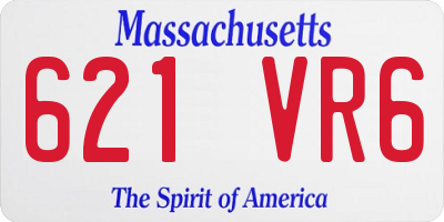 MA license plate 621VR6