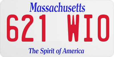 MA license plate 621WI0