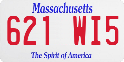 MA license plate 621WI5