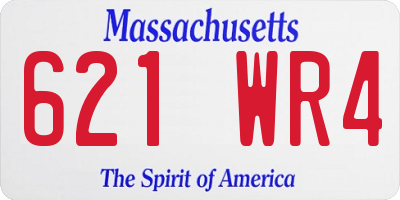 MA license plate 621WR4