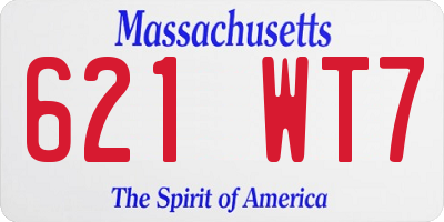 MA license plate 621WT7