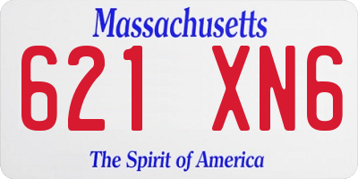 MA license plate 621XN6