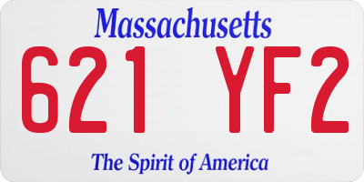 MA license plate 621YF2