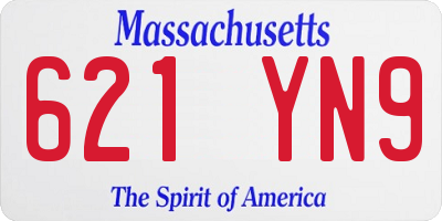 MA license plate 621YN9