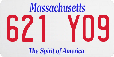MA license plate 621YO9
