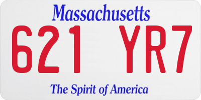MA license plate 621YR7