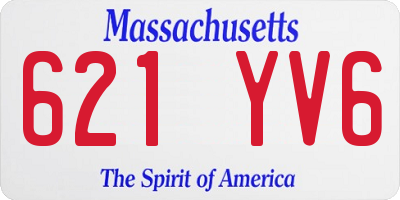 MA license plate 621YV6