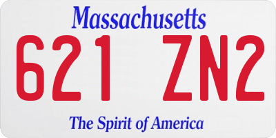 MA license plate 621ZN2