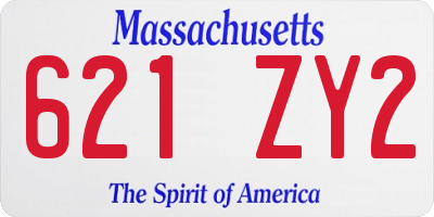 MA license plate 621ZY2