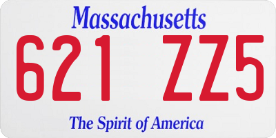 MA license plate 621ZZ5