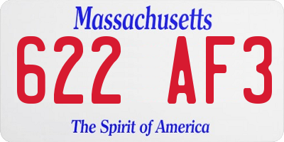 MA license plate 622AF3