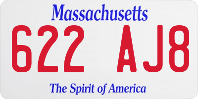 MA license plate 622AJ8