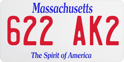MA license plate 622AK2