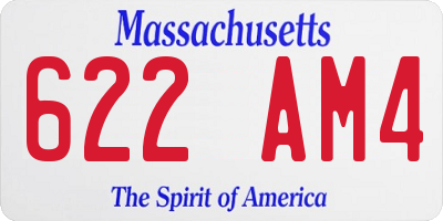 MA license plate 622AM4