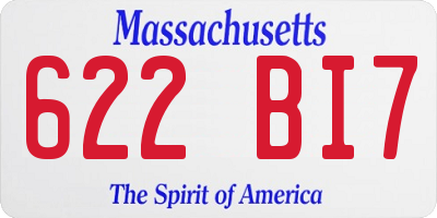 MA license plate 622BI7