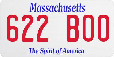MA license plate 622BO0