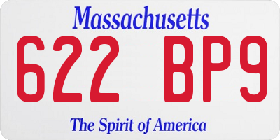 MA license plate 622BP9