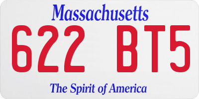 MA license plate 622BT5