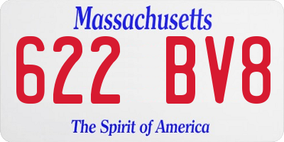 MA license plate 622BV8