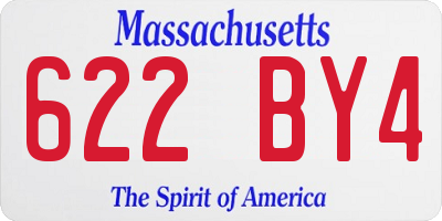 MA license plate 622BY4