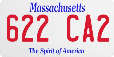 MA license plate 622CA2