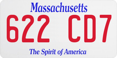 MA license plate 622CD7