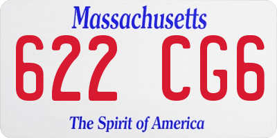 MA license plate 622CG6
