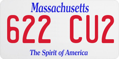 MA license plate 622CU2
