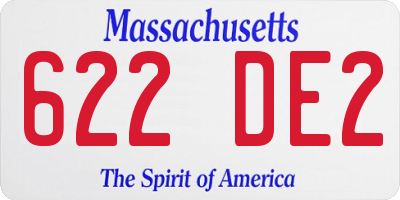 MA license plate 622DE2