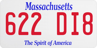 MA license plate 622DI8