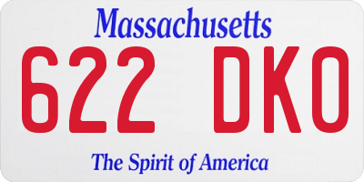 MA license plate 622DK0