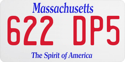 MA license plate 622DP5