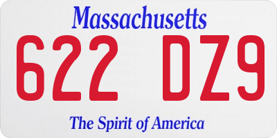 MA license plate 622DZ9