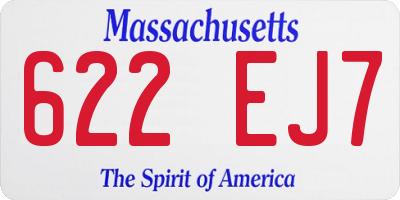 MA license plate 622EJ7