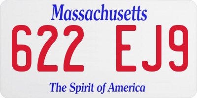 MA license plate 622EJ9