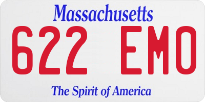 MA license plate 622EM0