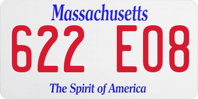 MA license plate 622EO8