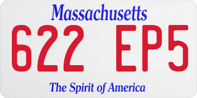 MA license plate 622EP5