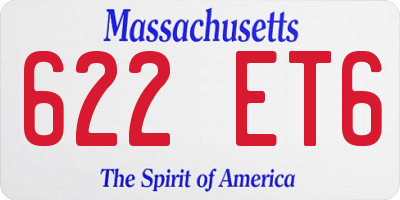 MA license plate 622ET6