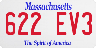 MA license plate 622EV3