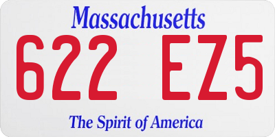 MA license plate 622EZ5