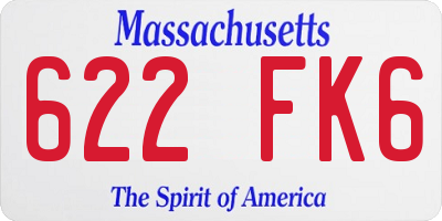 MA license plate 622FK6