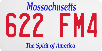 MA license plate 622FM4