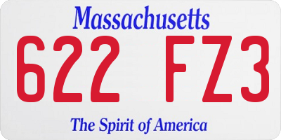 MA license plate 622FZ3