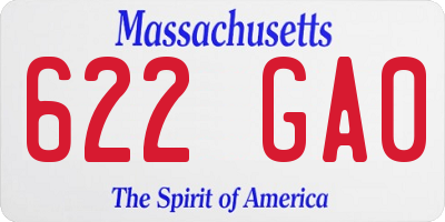 MA license plate 622GA0